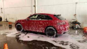 Porsche Macan with suds