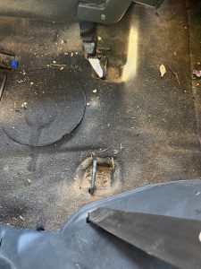 Rat infested car plus sand before