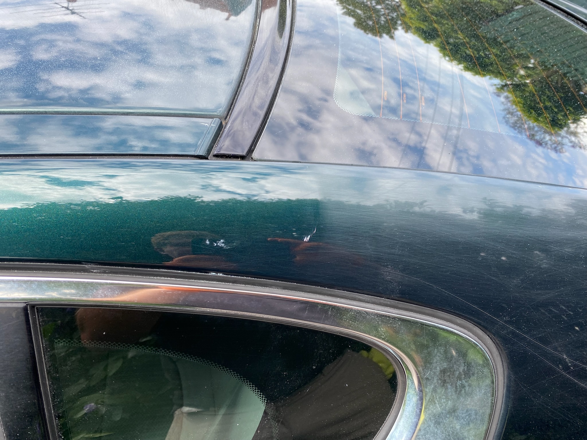 After and before damage done by car wash