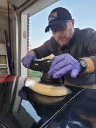 Detailed view of the mobile car detailing process, highlighting various stages and professional equipment used Detailed view of the mobile car detailing process, highlighting various stages and professional equipment used